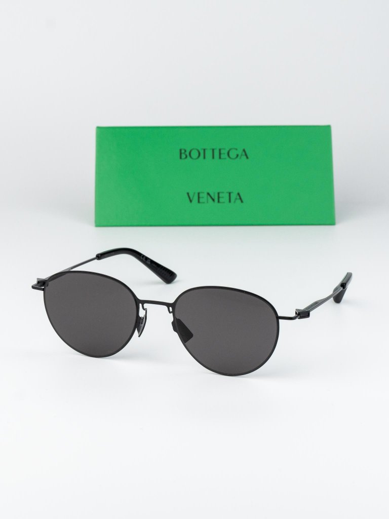 Bottega Veneta Men Sunglasses Black Grey Round Bv1268s 001 New Authentic